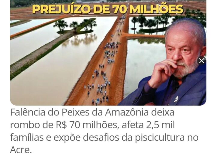 PEIXES DA AMAZONAS :     CRIADA PELO PT INAUGURADO POR LULA 70 MILHÕES JOGADOS NA LAMA NO AMAZONAS 